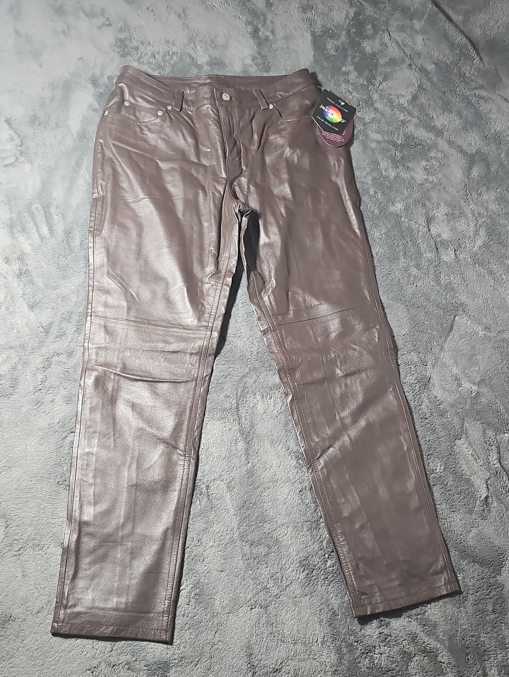 Vintage Deadstock Newport News Brown Leather Pants Size M New